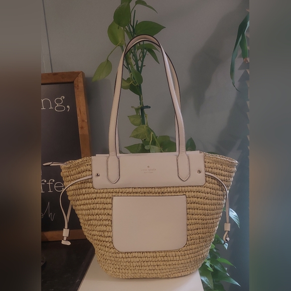 Kate Spade Natural Straw and Cream Tote - Picture 3 of 8